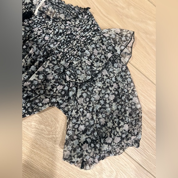 Free people Beatrice smocked floral top size xs - Picture 3 of 7